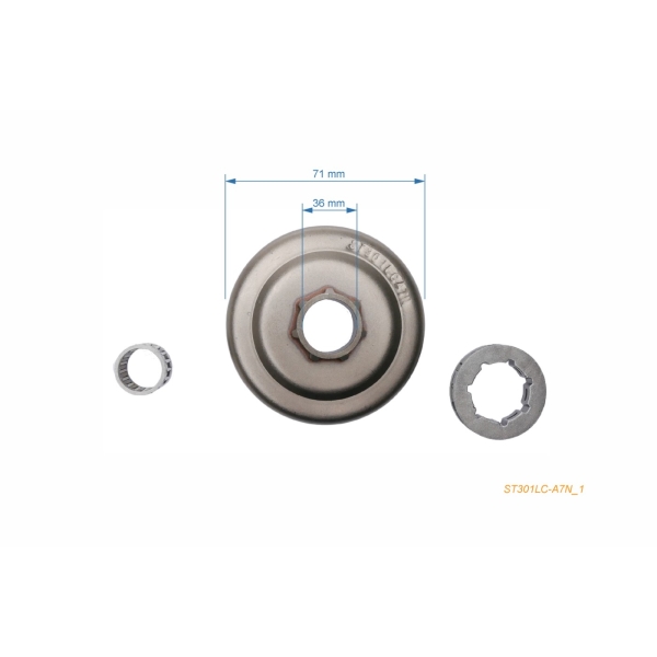 Ringkettenrad 3/8" 7 Zähne für Kettensägen Stihl 07S 08 S10