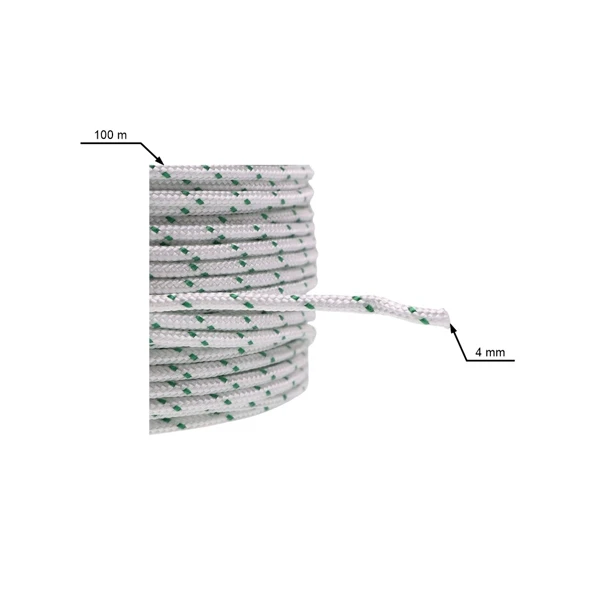 Rolle Starterseil 100 m x 4,0 mm für Motorsägen Motorsensen Kettensägen und andere Gartengeräte