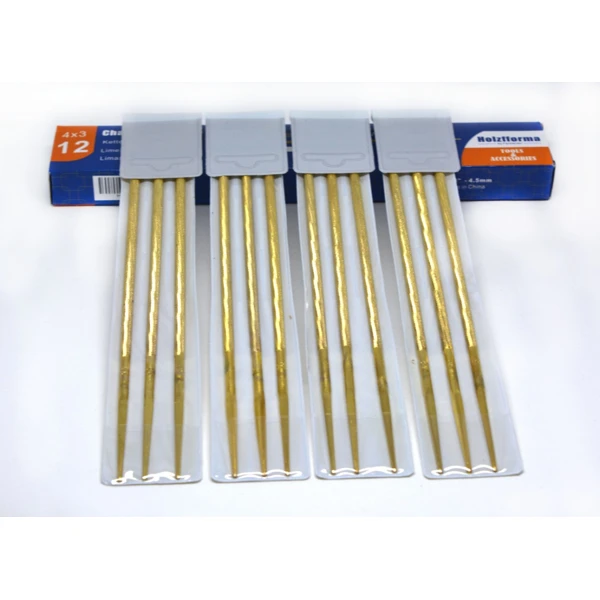 Rundfeile 4,8 mm x 12 Stück zum Schärfen von Sägeketten von Motor und Akkusägen