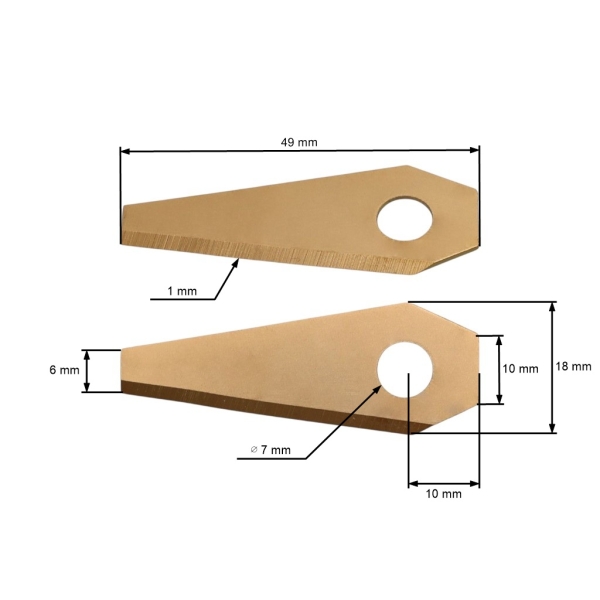 Satz 9-tlg. Anzahl Schneidmesser 4,9 cm (2") für Mähroboter Bosch Indego 350 Indego 350 Connect Indego 1100 Connect (OEM F016800321)