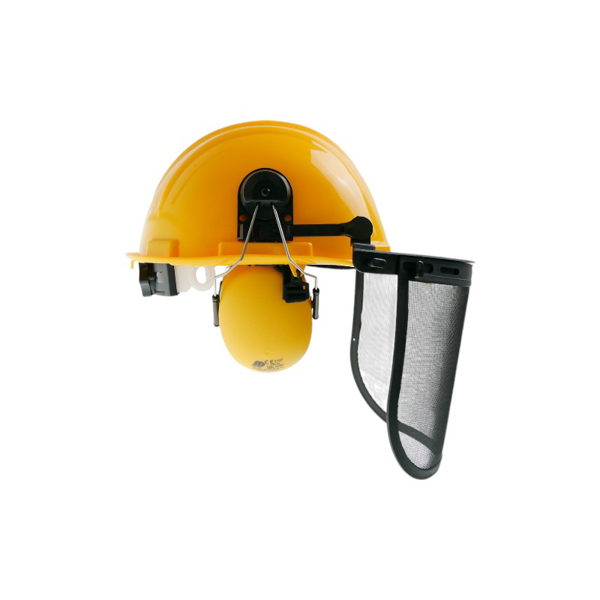 Schutzhelm mit Gehörschutz für Kettensägen, Freischneider und andere Gartengeräte