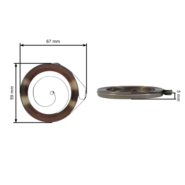 Starterfeder für Kettensägen Partner 351 370 371 390 391 420 Poulan 2250 2450 Jonsered CS2137 McCulloch Mac Cat 436 333 Woodshark 2275 (OEM 530027531)