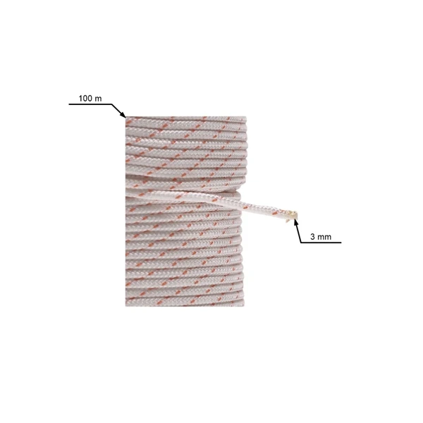 Starterkabel 3,0 mm x 100 m für Motorsägen, Freischneider, Sprühgeräte und andere Gartengeräte
