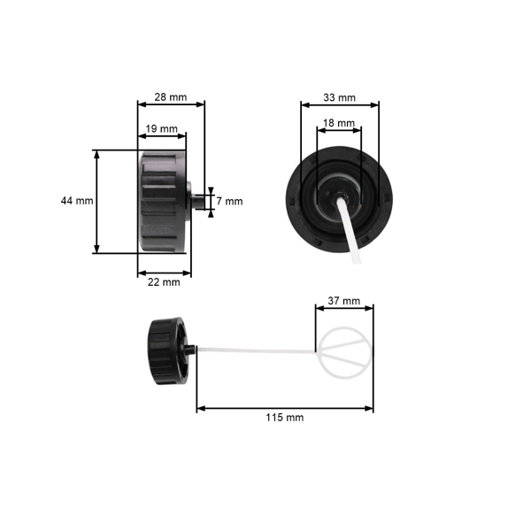 Tankdeckel benzin für chinesische Motorsensen und Motorsensen aus dem Hobbymarkt mit Hubraum 26 ccm 32 ccm 43 ccm 52 ccm