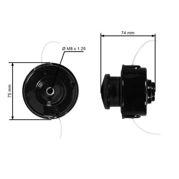 Trimmerkopf für chinesische Motorsensen und Motorsensen aus dem Hobbymarkt Gewinde M8 x 1.25