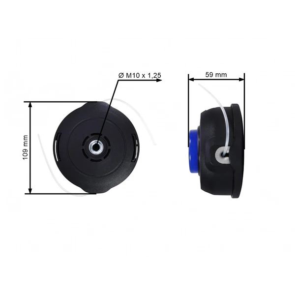Trimmerkopf T25 Gewinde für Freischneider Husqvarna Mondo 124R 32LC 124C 125C 128C 128CD 322C 323C 325C 325CX 326CX Jonsered BC2128 M10 x1,25 (OEM 537338306)