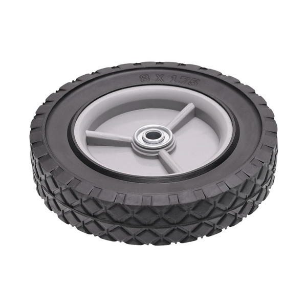 Universal Kunststoffrad mit Kugellager für Gartenmäher Durchmesser 200 mm Gummireifen