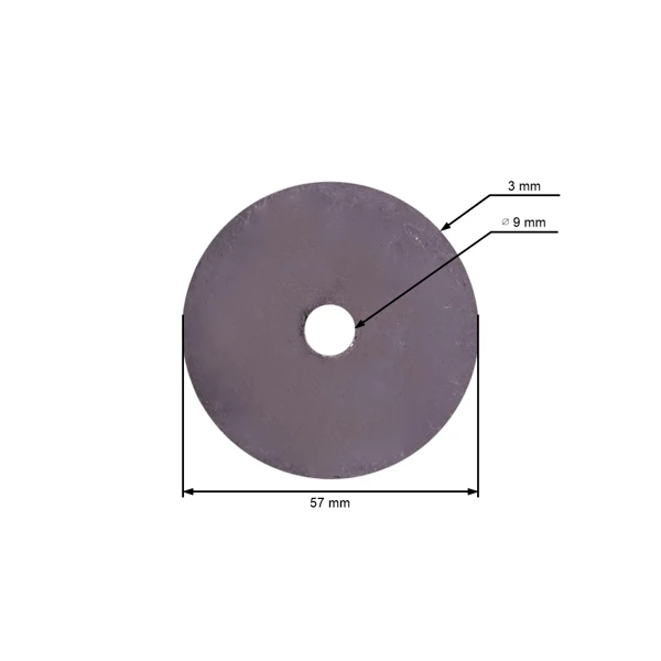 Universelle scheibe Messerhalter aus Stahl für Rasenmäher und Gartentraktoren 57,40 mm x 3 mm x 9,45 mm