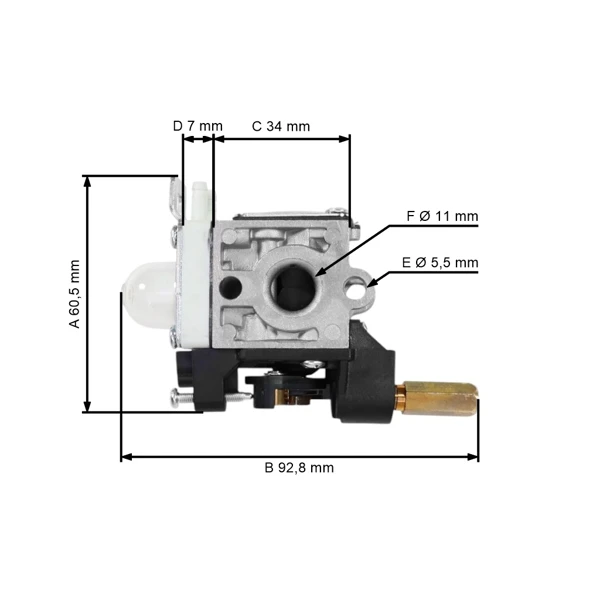 Vergaser für Echo SRM255 SRM265 SRM266 Freischneider (OEM A021001201)
