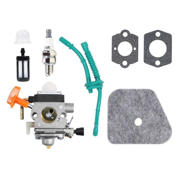 Vergaser für Freischneider Stihl FS87 FS87R FS100 FS100R FS100RX FS110 FS110R FS110X FS110RX FS90 FS90R KM100R KM110R HT100 HT101 Aktionsset 8 Teile (OEM Zama C1Q-S 41801200611)