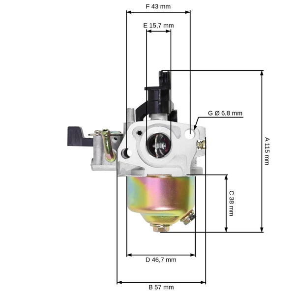 Vergaser für Honda GX120 Motoren (OEM 16100-ZH7-W51)