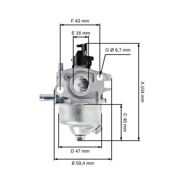 Vergaser für Motoren Loncin LC1P70FA (OEM 170020822-0002)