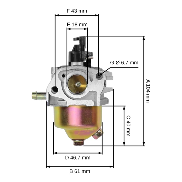 Vergaser für Motoren Zonghsen XP200 Automatikchoke (100005384-0001)