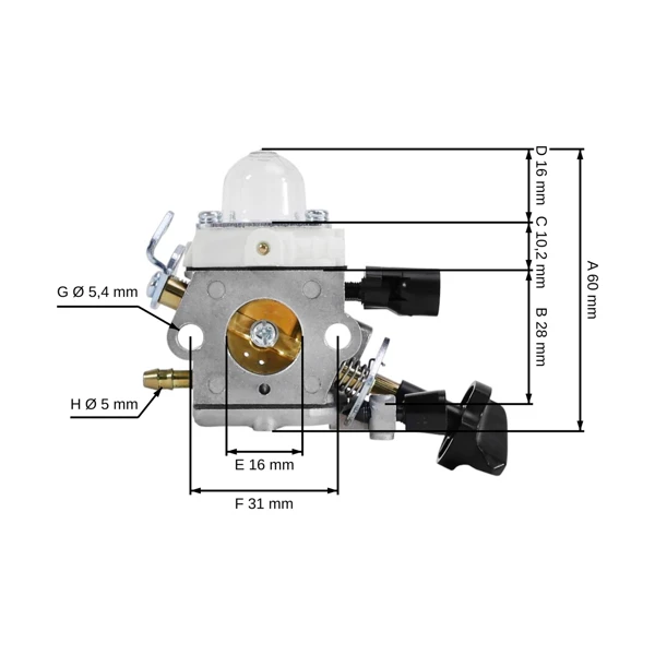 Vergaser für Stihl BG56 BG86 SH56 SH86 Motorgebläse (OEM 42411200608)