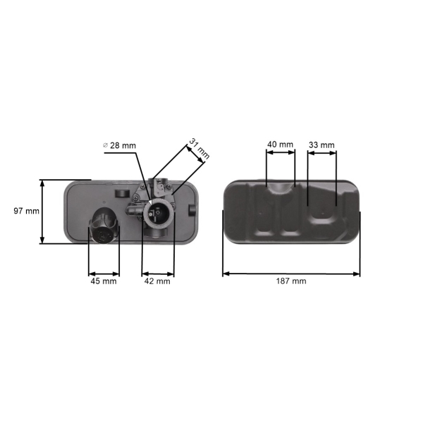 Vergaser mit Kraftstofftank für Briggs & Stratton Sprint Classic Motoren Leistung 3,5 PS - 3,75 - PS 4,5 PS (OEM 498809A 494406 499809 498809)
